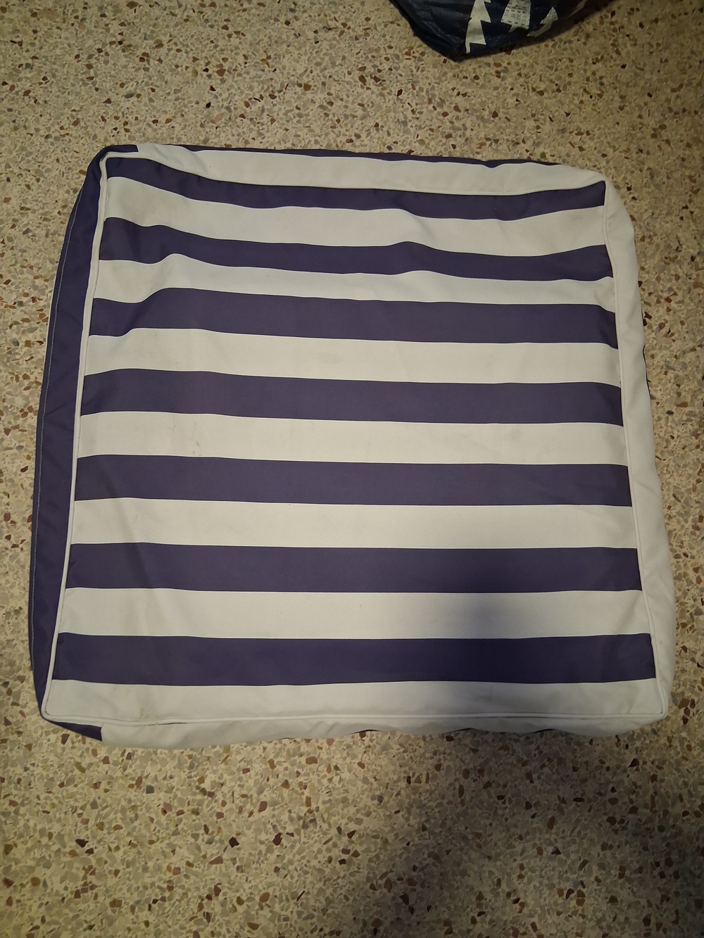 Striped Navy and White Square Outdoor 2 Pillow Cover For 15.00